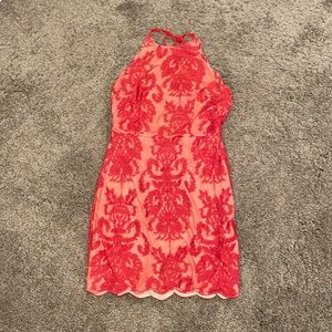 Red lace dress